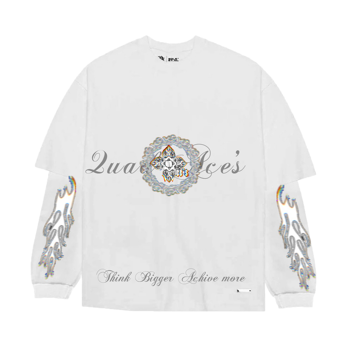 Quad Retro Flame White Long Sleeve