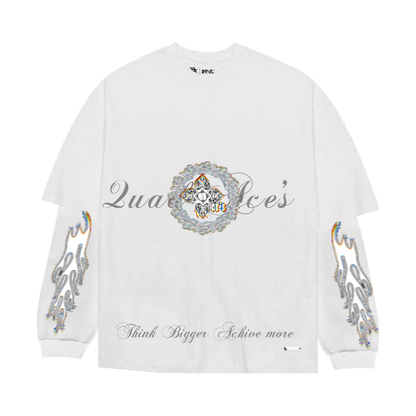 Quad Retro Flame White Long Sleeve