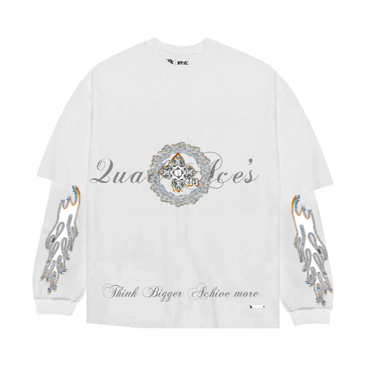 Quad Retro Flame White Long Sleeve