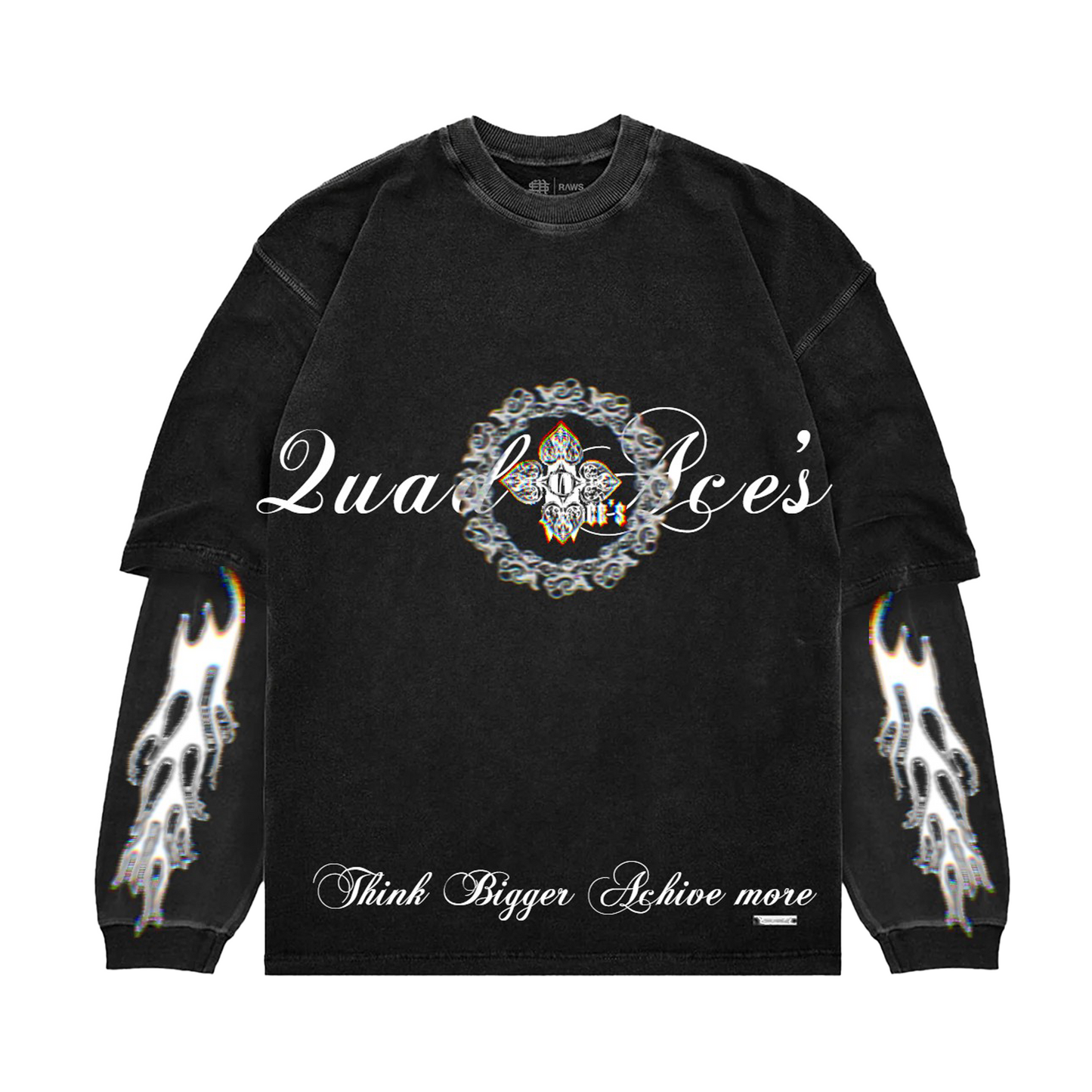 Quad Retro Flame Black Long Sleeve