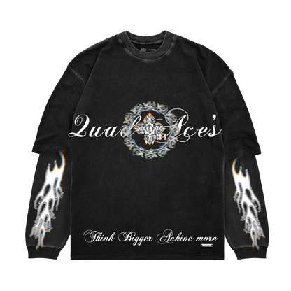 Quad Retro Flame Black Long Sleeve