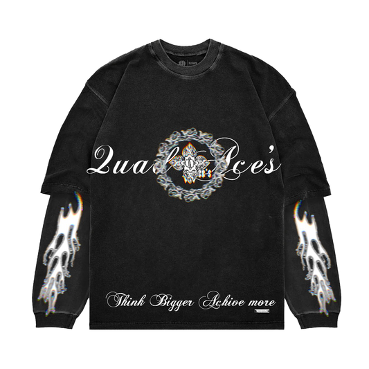 Quad Retro Flame Black Long Sleeve